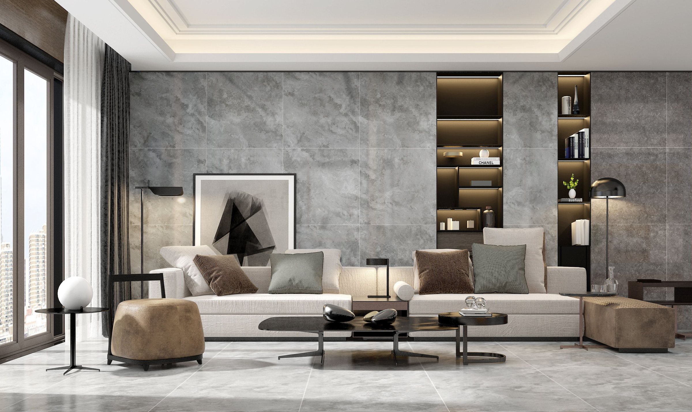 Modern Living Room Material Palette