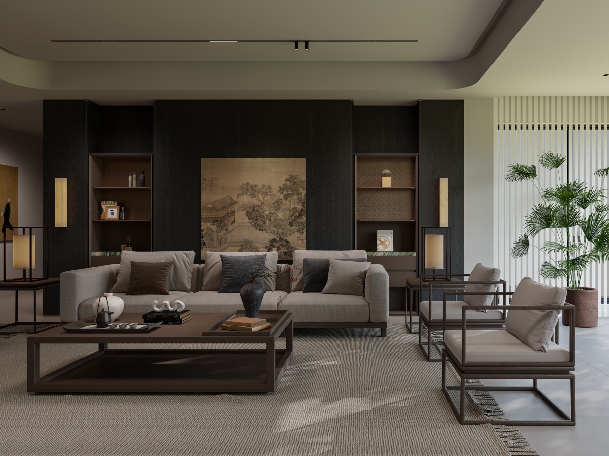 Simple New Chinese TV Cabinet System