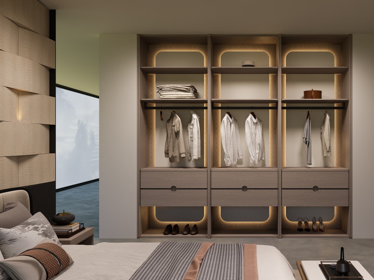 Simple New Chinese Bedroom System