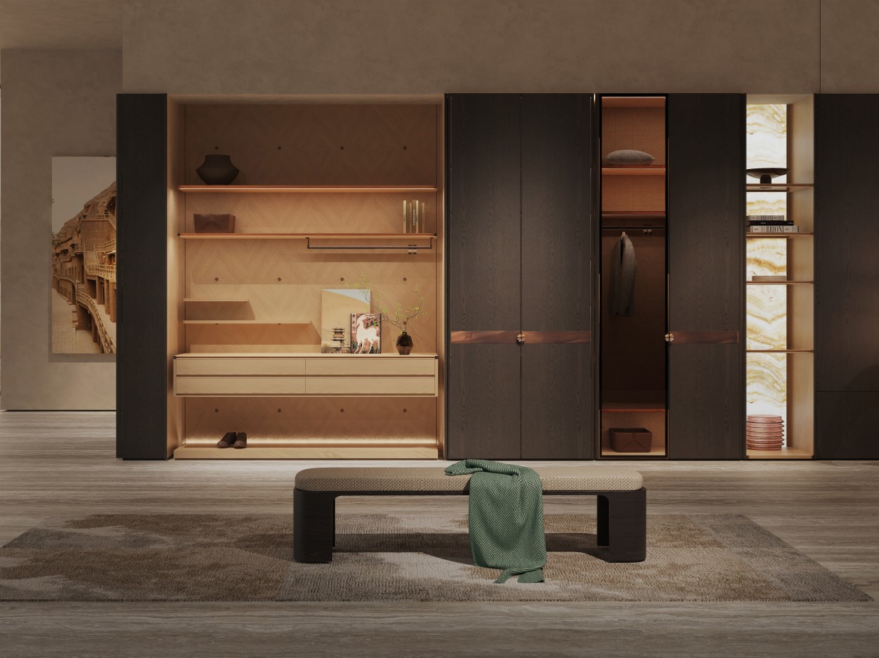 Modern New Chinese Entryway Cabinet