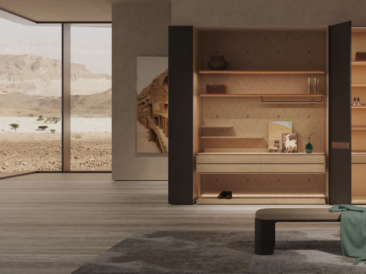 Modern New Chinese Entryway Cabinet