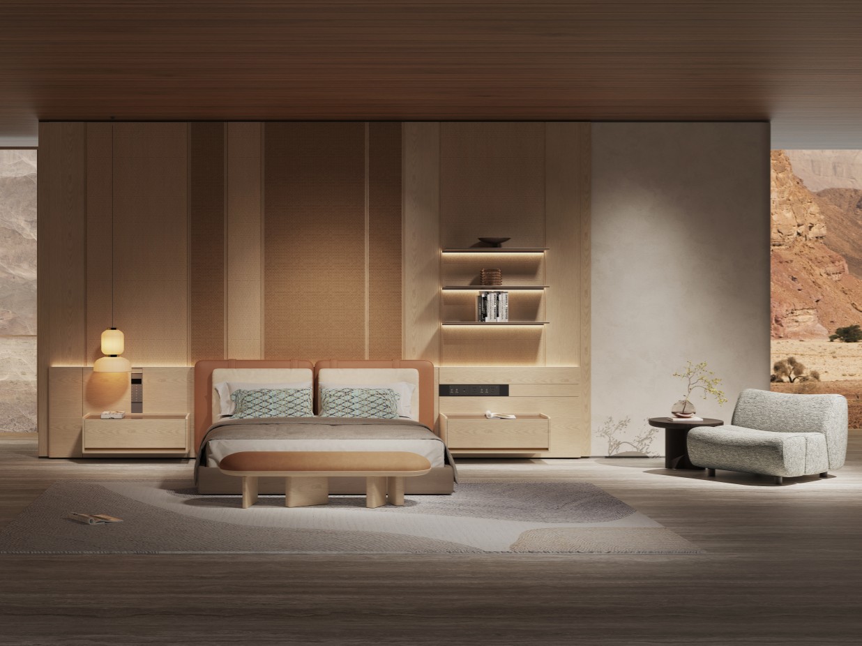 Modern New Chinese Bedroom Background Wall System